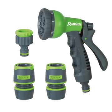 Ribimex PRA/TB.1312 Set pistol de pulverizare, 4 elemente, 8 functii