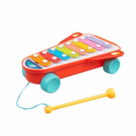 Huanger HE8040R Jucarie muzicala pentru copii xilofon, rosu