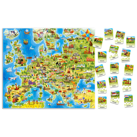 KX4796 Puzzle educational cu 212 piese Harta Europei